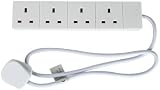 Status Multi Plug Extension 4 Socket 1m Extension Lead White S4W1MS12 view 2
