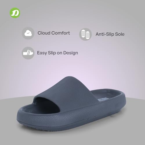 DOCTOR EXTRA SOFT Men's Classic Ultra Soft Sliders/Slippers with Cushion FootBed for Adult | Comfortable & Light Weight | Stylish & Anti-Skid | Waterproof & Everyday Flip Flops for Gents/Boys D-504
