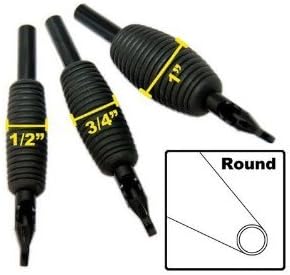 15 Pack / 3 Round (3R) Tip 3/4" Disposable Tubes/Rubber Grip/Tattoo Disposable Tube