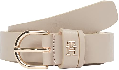 Tommy Hilfiger Cinturón Mujer Essential Effortless 2,5 cm Cinturón de piel, Beige (Sandalwood), 130 cm