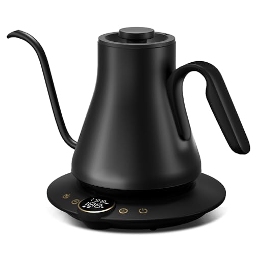 INTASTING - Elektrischer Schwanenhals-Wasserkocher mit Temperaturregelung ± 1 ℉, Edelstahl-Innenraum, schnelles Aufheizen, zum Ausgießen von Kaffee, B