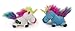 goDog (2 Count Magical Creatures Unicorn Squeaky Plush Dog Toy, Chew Guard Technology - Blue/White, Small