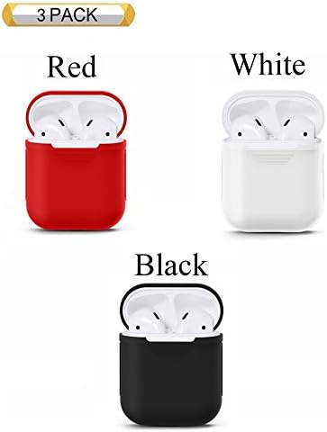 KEOC Silicone Case, 3 Pack Protective Silicone Cover and Skin compatible with Apple Airpods