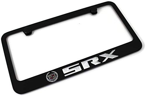 DanteGTS CADILLAC SRX Logo License Plate Frame Black Powder Coated Metal Hand Painted Engraved (Certified Refurbished)