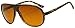 SunglassUP Demi Tortoise Round Plastic Aviator Large Sunglasses w/Blue Blocking Amber Lens