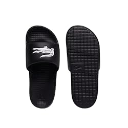 Lacoste Women's Serve Slide, Black & White Croc, 6