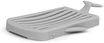 MIKEEP Dear Whales Soap Dish Unique Design Modern Colors Platinum Silicon Gray