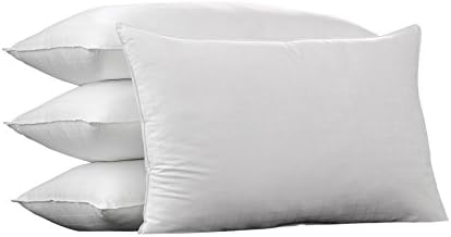 Ella Jayne Home Queen Size Bed Pillows- 4 Pack White Hotel Pillows- Gel Fiber Filled FIRM Gel Pillows with Hypoallergenic 100% Cotton Dobby Box Cover- Best Pillow For Side Sleepers & Back Sleepers