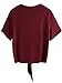 ROMWE Women's Short Sleeve Tie Front Knot Casual Loose Fit Tee T-Shirt Burgundy S