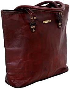 Handmade Genuine Leather Woman Tote Bag Large Ladies Carry All Bag - Free Surprise Gift
