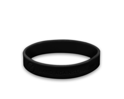 Fundraising For A Cause 50 Awareness Silicone Bracelets (Wholesale Pack - 50 Bracelets) (Anti-Bullying Black)