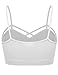 Womens Stretchy Seamless Geometric Bralette Peek-a-Boo Sports Bra,One Size,White