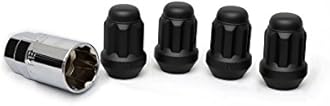 White Knight 40400SMBT Wheel Locks for Cars, 1/2"-20 Thread, Matte Black Wheel Lock Set (Pack of 4)