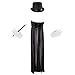 Kids Magician Costume Set-Dress Up Outfit with Cape, Top Hat, Gloves, Wand- Fun Pretend Play Magic Show Accessories for Boys and Girls