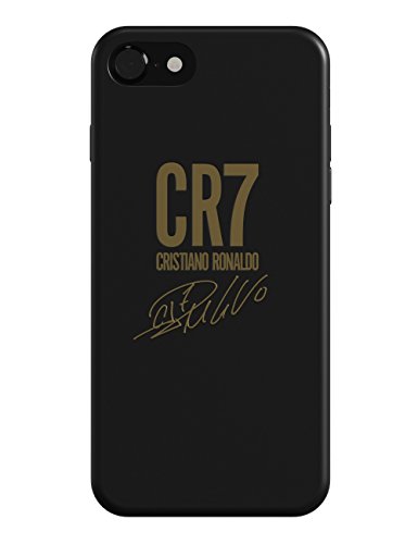 Officially Licensed Cristiano Ronaldo CR7 Silicone Case iPhone 6/6s/7/8 Black and Gold Engraved Autograph