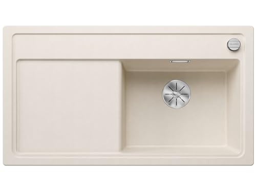 BLANCO ZENAR 5 S | Granitspüle aus SILGRANIT softweiß | Einbauart: Einbau von Oben | Hauptbecken rechts | für 50 cm breite Unterschränke | Großes Becken | Reinigungsfreundlich | [91,5x51x20,2 cm]