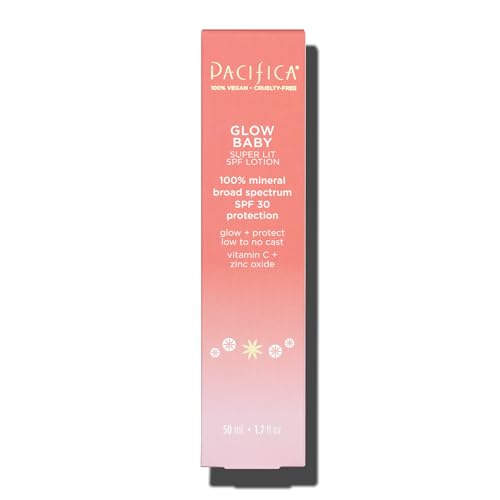 PACIFICA BEAUTY GLOW BABY SUPER LIT SPF 30 LOTION, SKINCARE, BROAD SPECTRUM, UVA/UVB SUN PROTECTION, ZINC OXIDE, MINERAL SUNSCREEN, FACE LOTION, TINTED MOISTURIZER, VEGAN, 1.7 FL OZ (1 COUNT)
