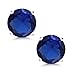 Gem Stone King 14K White Gold Blue Created Sapphire Stud Earrings | 1.50 Cttw | Round 6MM | Gold Earrings For Women Men