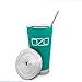 The Tumbler by OZO – Premium Stainless Steel Vacuum Insulated Travel Mug, Hot or Cold Drinks with Straw and Brush, 16oz capacity, in Matte Teal Green