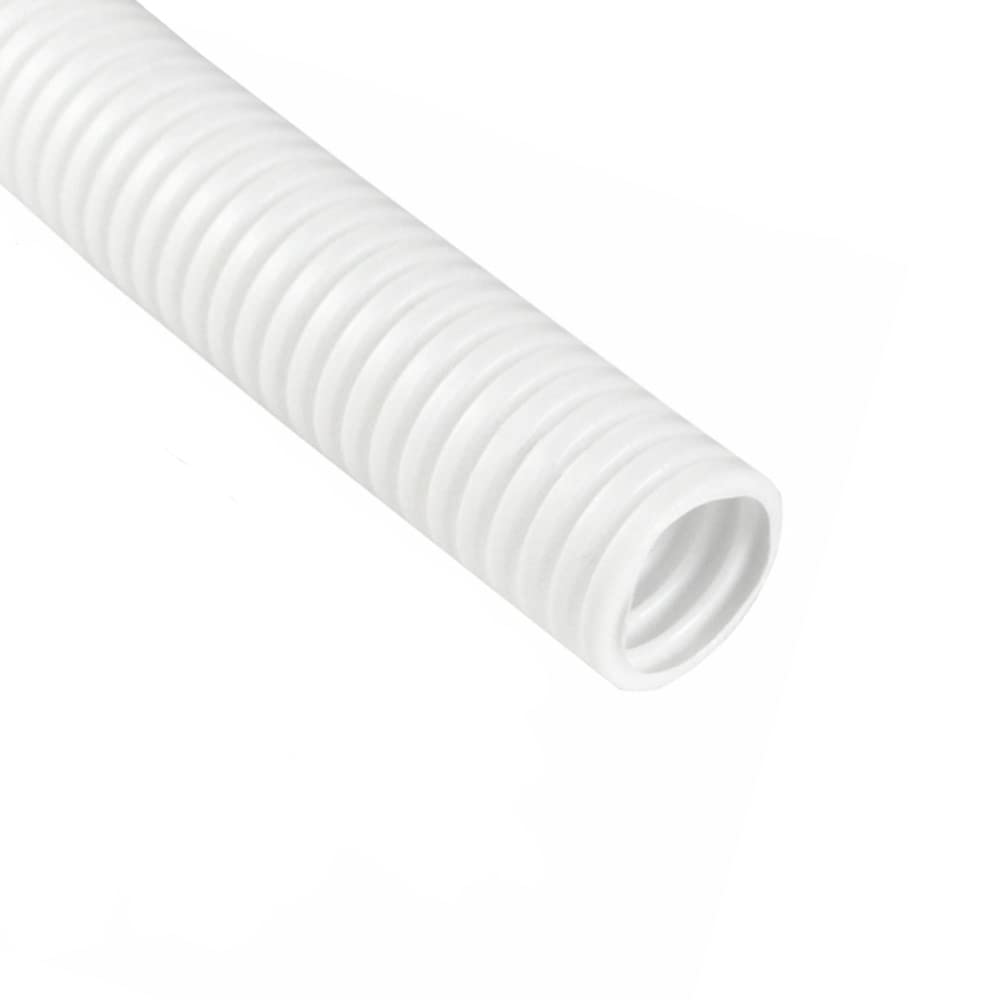 MOCNT Split Loom Wire Auto Split Loom Tubing Wire Conduit Polyethylene Corrugated Flexible Tube Cable Management Sleeve Protection Pipe Cable Tidy Organiser White 25mm 3meter