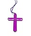 Sea View Treasures New and Improved 96 Bulk Plastic Crystal Cross Pendant on Cord - New And Improved Packaging