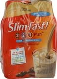 SLIM FAST DIET SUPPLEMENT 3-2-1 READY TO DRINK SHAKE CAPUCCINO 4 PACK BOTTLES