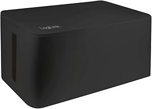 LogiLink KAB0062 - Kabelbox groß (407 x 157 x 133,5 mm), schwarz