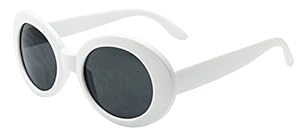 MOD Style Oval Sunglasses (White)