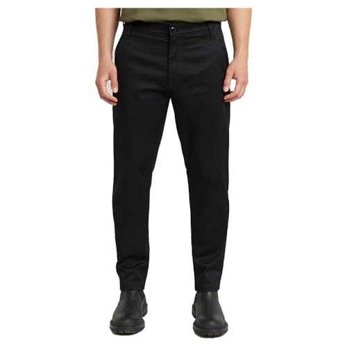 G-STAR Pantalones Chinos Morry Tapered para Hombre, Negro (dk Black D26400-C105-6484), 26W / 30L