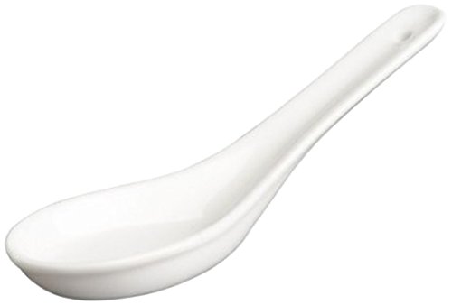 ChefLand Commercial Grade Porcelain Wonton Soup Spoons, White, 12-Pack
