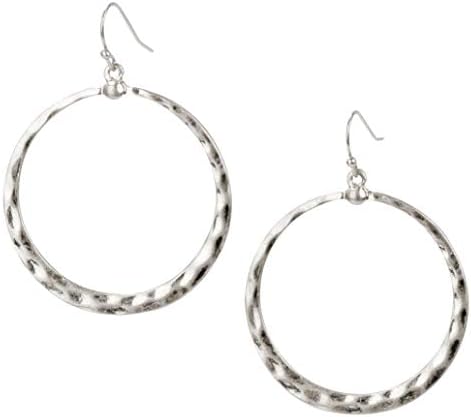 SPUNKYsoul Hoop Gold or Silver Medium or Large with Texture Circle Statement Earrings for Women