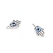 MEIBEADS 20pcs/Bag 13 * 19mm Hamsa Evil Eye Bead for Snake Chain Charm for Bracelet jewelay Making(Blue and Silver)