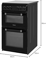 Hotpoint HD5V92KCB 50cm Double Cavity Electric Cooker Black Ceramic Hob view 10