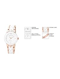 Reloj de pulsera de cerámica con detalle de diamantes, para mujer Anne Klein