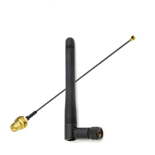 2.4GHz 5GHz 2dBi RP-SMA WiFi Antenna with IPX U.fl to RP-SMA 1.13mm Cable 15cm