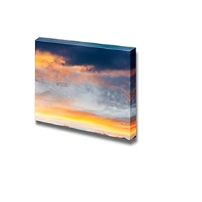 Canvas Prints Wall Art - Dramatic Sky with Clouds at Autumn | Modern Wall Decor/Home Decoration Stretched Gallery Canvas Wrap Giclee Print. Ready to Hang - 12" x 18"