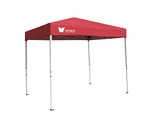 SORARA 6' X 4' Ez Pop-up Canopy Tent Gazebo Commercial Market Stall with Carry Bag, Watermelon Red