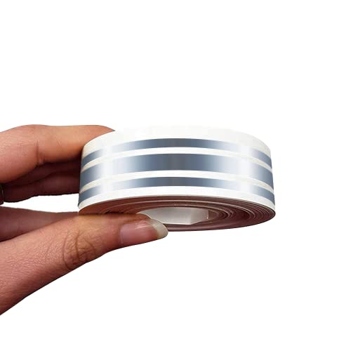 4R Quattroerre.it 10521 Trim Stripes Triple Adhesive Strips for Cars, Silver, 16 mm x 10 mt