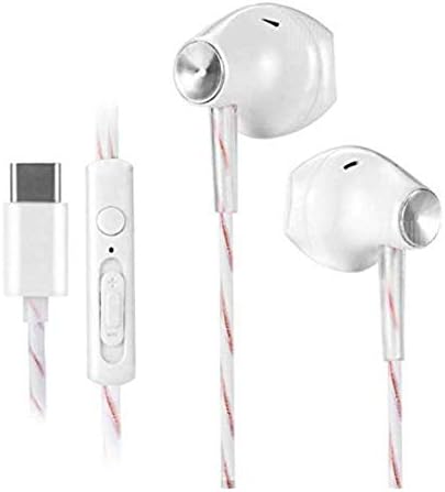 KIN EZ399 Sport Earphone with Mic and Vol Type C PIN for Android Mobiles, Apple iPhone/iPads Laptops and PC's (White)