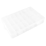 uxcell Clear White Plastic 24 Slots Electronic Components Storage Case Organizer
