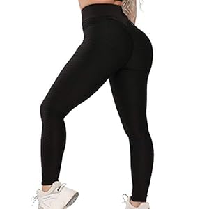 FITTOO Dames Scrunch Butt Leggings Honingraat Yoga Broek Booty Lifting Fitness Broek Push-Up Sportbroek Stretch Workout…