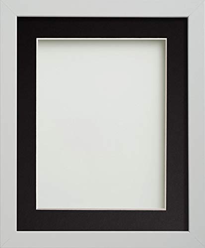 Frame Company Allington White 8x8 inch Frame With Black Mount For Image 6x6 inch *Choice of sizes* Fitted with Real Glass — image 1