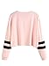 SweatyRocks Women's Striped Long Sleeve Crewneck Crop Top Sweatshirt Pink S