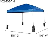 Flash Furniture 10x10 Blue Pop Up Canopy Tent with Sandbags & Wheeled Case view 3