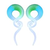 BodyJ4You Glass Taper Treble Spiral Island Paradise Plugs Ear Gauges Hanger 4G-16mm Twist Stretchers 2PCS