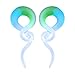 BodyJ4You Glass Taper Treble Spiral Island Paradise Plugs Ear Gauges Hanger 4G-16mm Twist Stretchers 2PCS