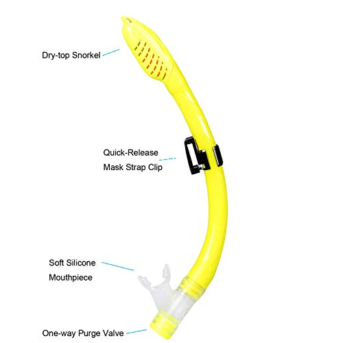 image for UPhitnis Kids Seaview Snorkel Set - Dry Top Snorkel Mask with Big Eyes
