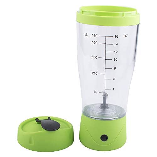 Xelparuc Multi Functional Shaker Bottle Mini Juicer, Nutrition Powder Bottle, USB Rechargeable Vortex Mixer, Portable Round Hand Big Capacity Fruit Cup, 500ml/18oz, Green