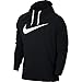 NIKE Men's Dry Pullover Swoosh Hoodie, Black/White, Large