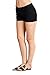 Emmalise Women's Summer Casual Stretchy Low Rise Booty Shorts, Black Khaki 2Pk, M